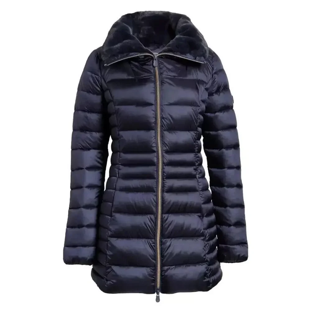 Save The Duck Iris Faux Fur Collar Puffer Coat Quilted Ultra Light Jacket Small - Picture 3 of 16